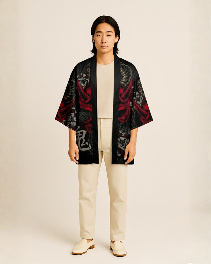 veste kimono noir - Kuroji