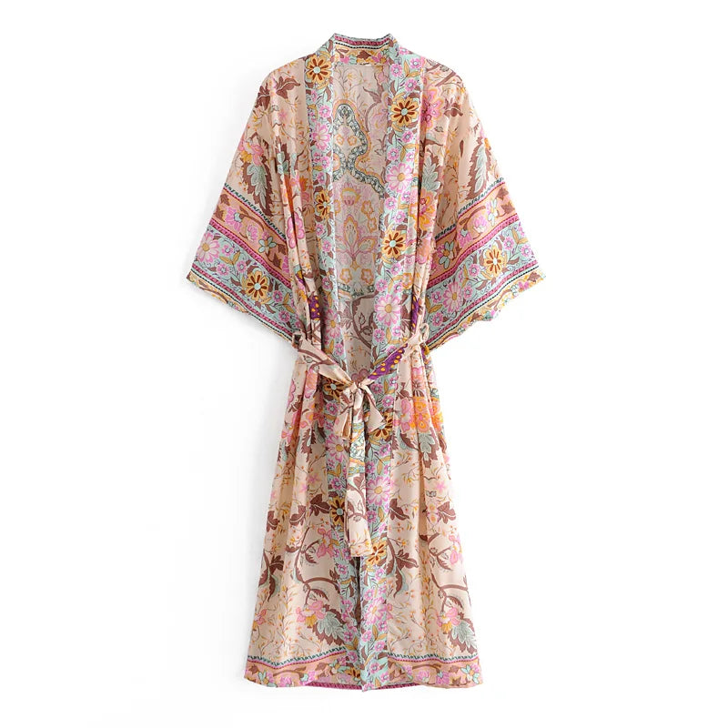 kimono imprimé à fleurs - Sumire