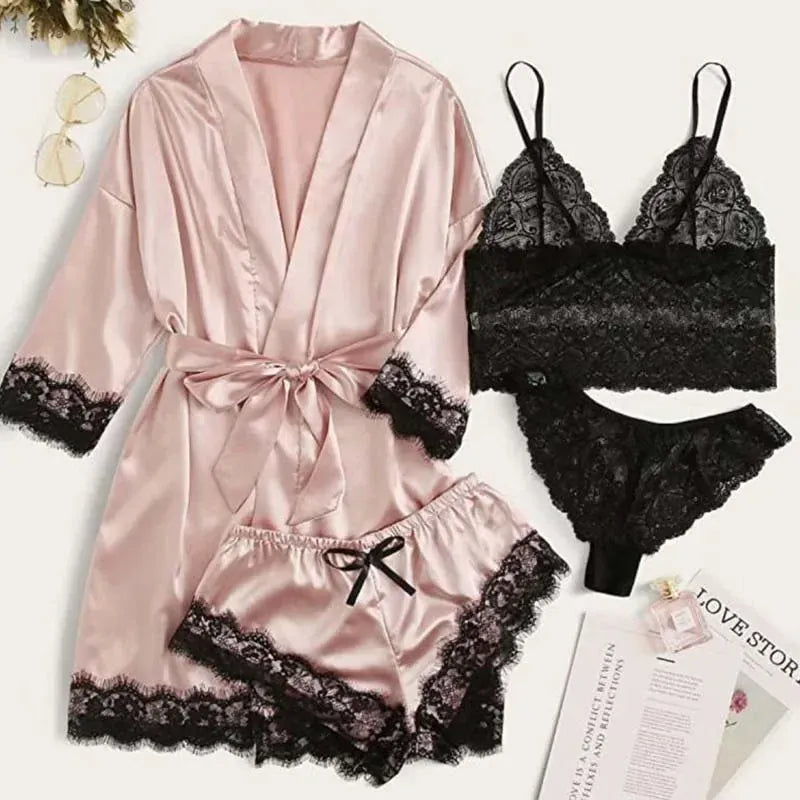 Déshabillé kimono femme dentelle - Saya