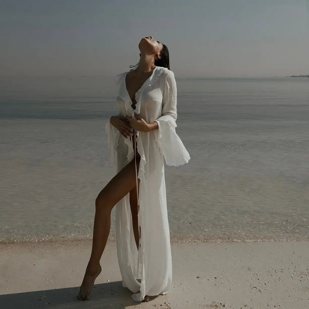 Kimono plage blanc - Shirota