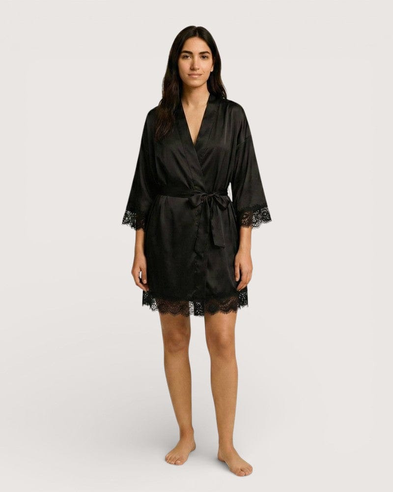 Kimono dentelle noir - Rina
