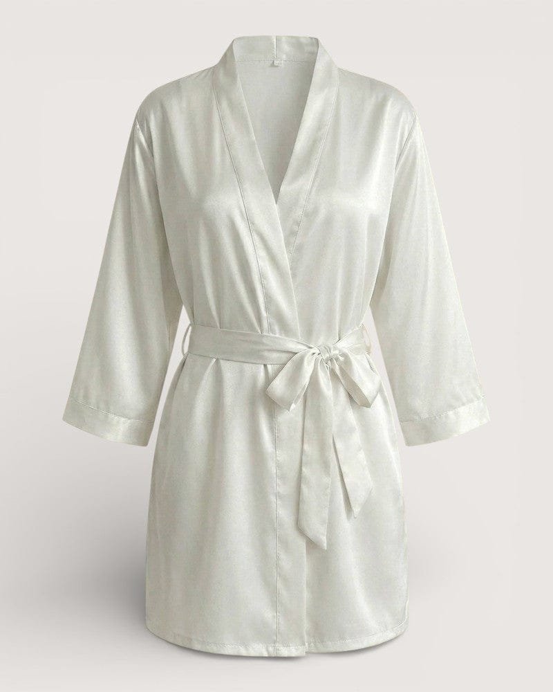 Kimono blanc satin - Vano