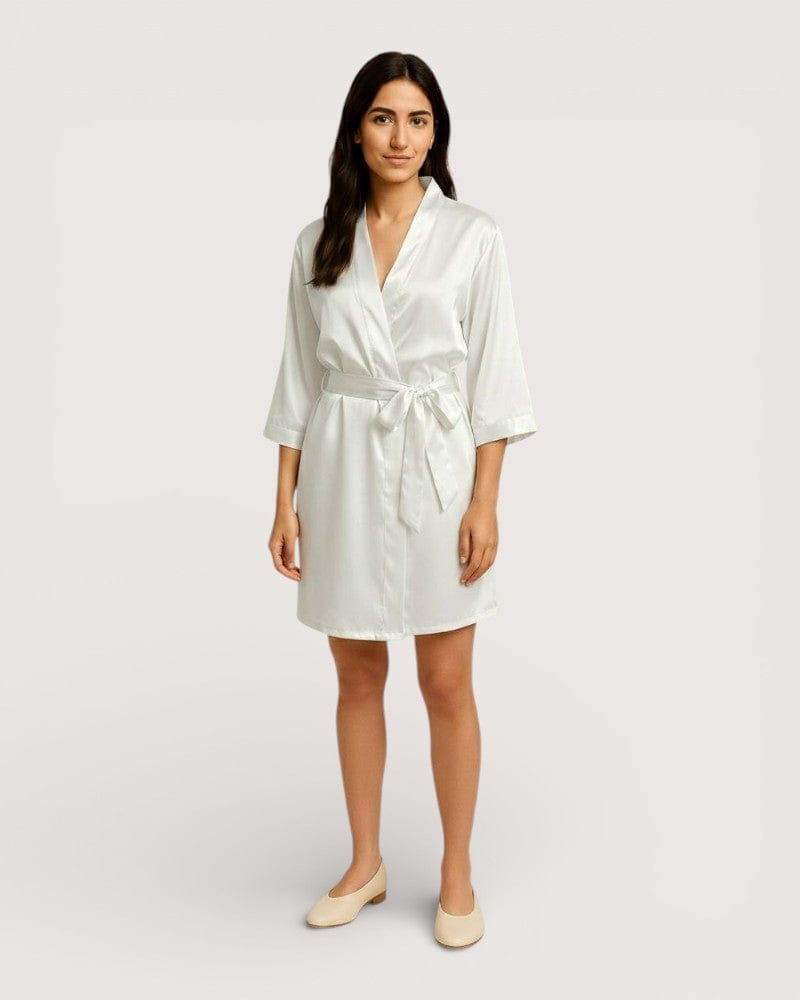 Kimono blanc satin - Vano
