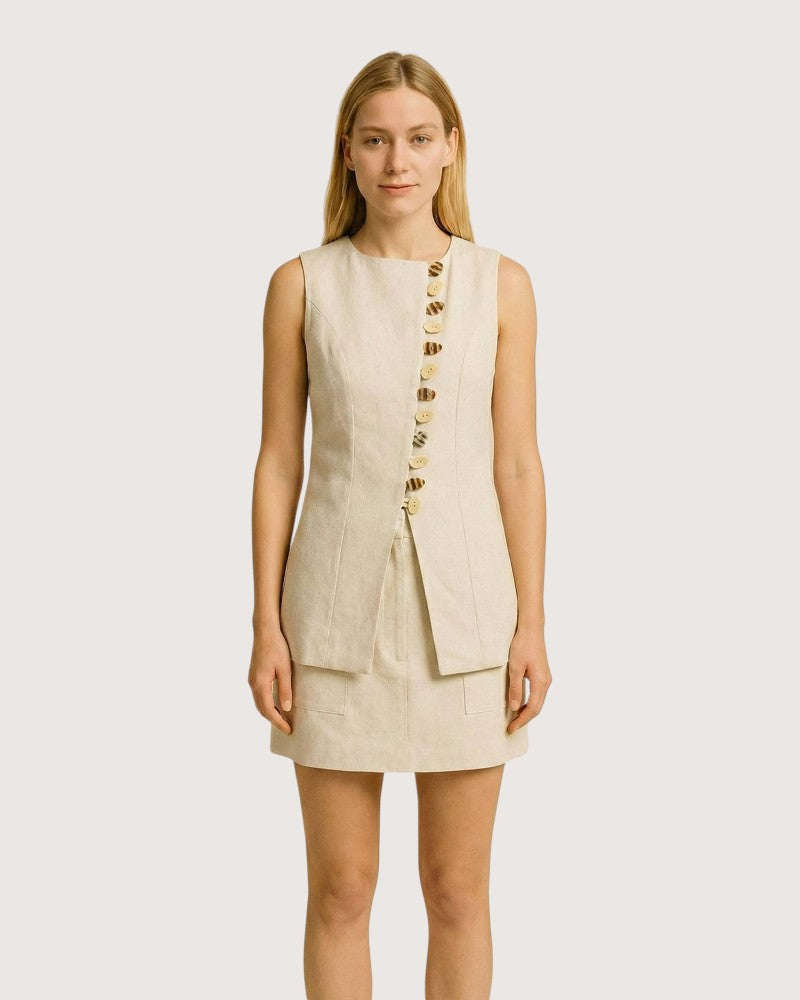 Ensemble kimono jupe en lin - Ama