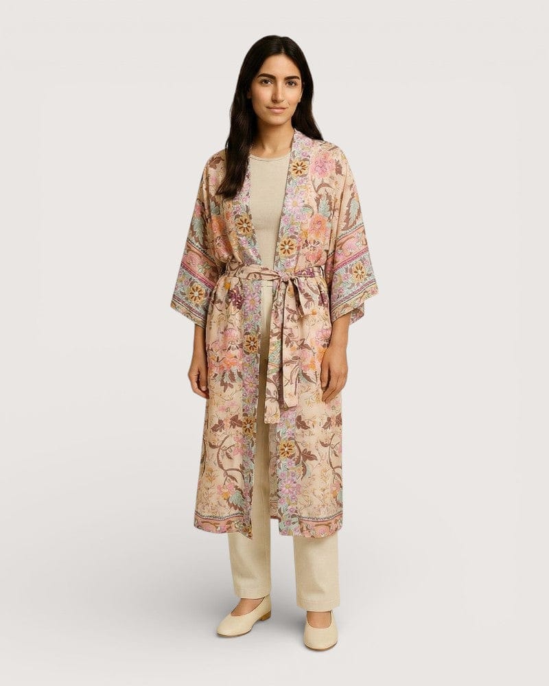 Kimono imprimé à fleurs - Sumire